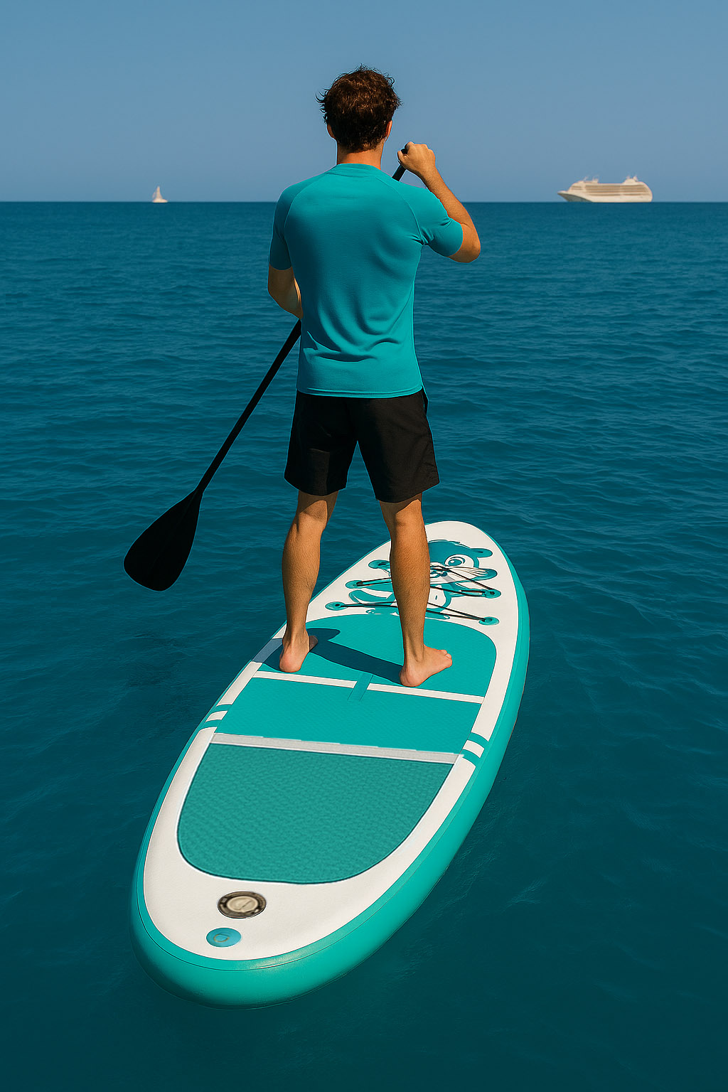 Nafukovací rodinný paddleboard Dongrun All-Round Turquise 10’6"×32"x6" - Obrázek 5