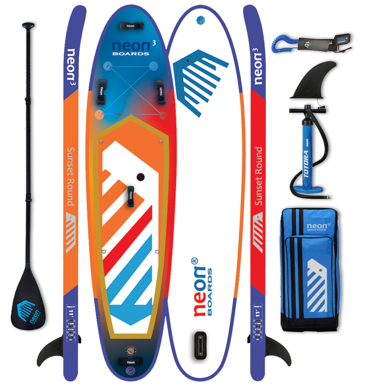Nafukovací paddleboard Neon 3 Sunset Round - 11'x32''x6"